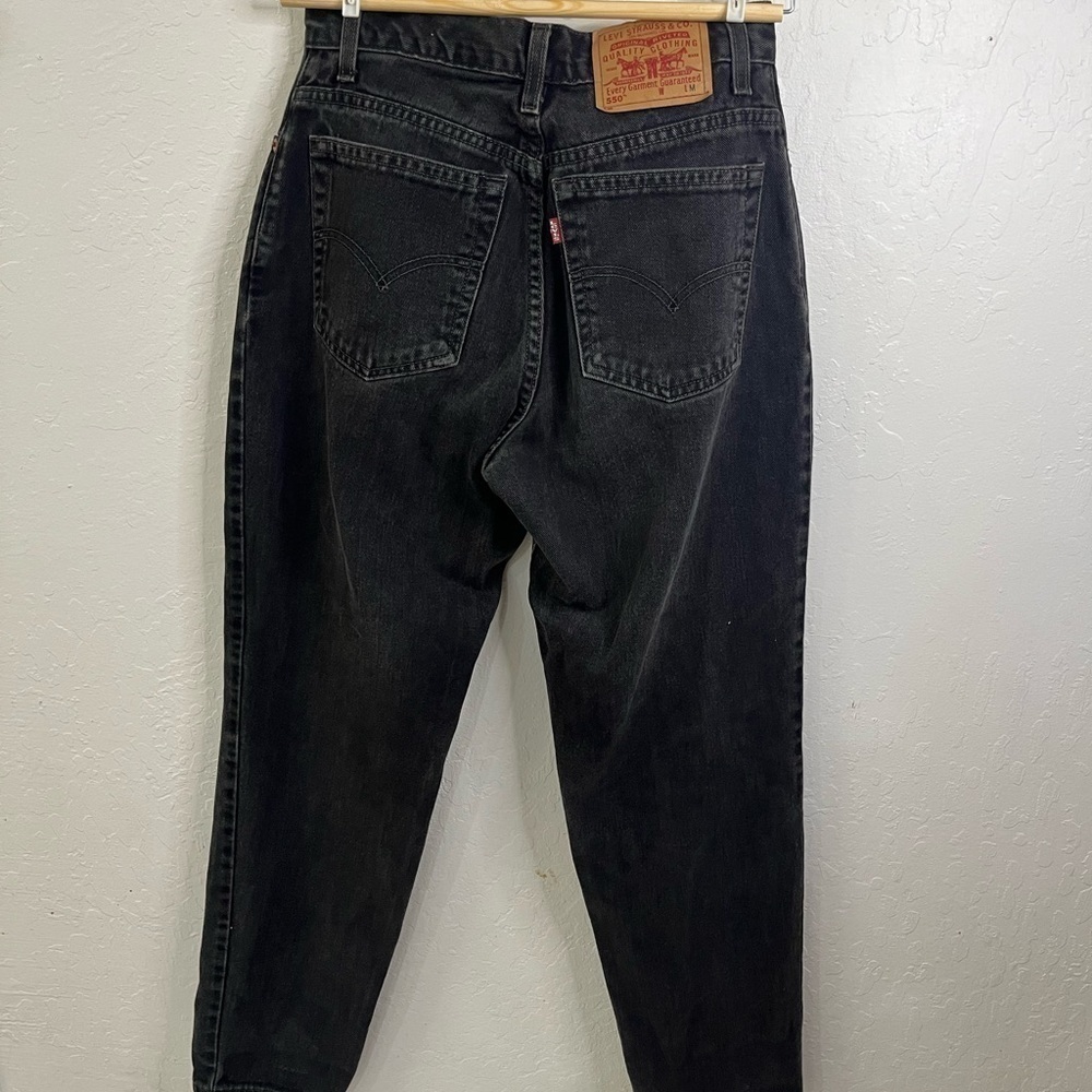 Levi’s Vintage Y2K 2000’s Black Washed 550 Relaxed Fit Tapered Leg Size 8 Med - Picture 3 of 16